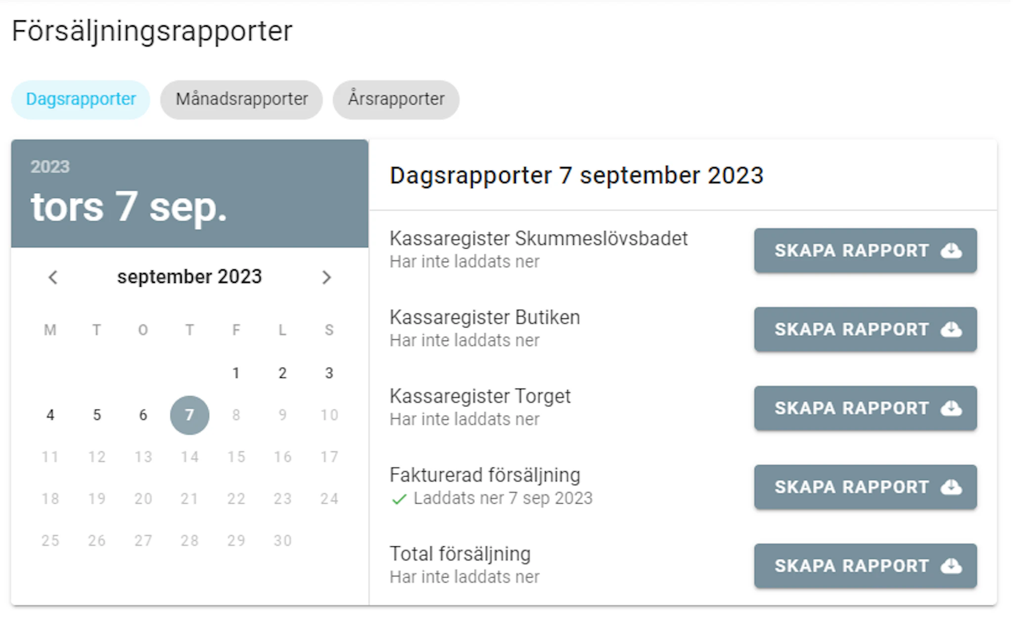 Försäljningsrapporter